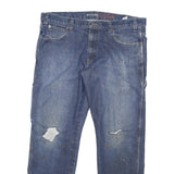 DICKIES Mens Jeans Blue Regular Straight Denim Medium W36 L28 Workwear Zip