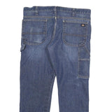 DICKIES Mens Jeans Blue Regular Straight Denim Medium W36 L28 Workwear Zip