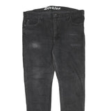DICKIES Mens Regular Fit Black Denim Jeans W42 L32 Cotton Blend Zip