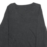 TOMMY HILFIGER Mens Charcoal Grey Patterned V-Neck Basic Knit 2XL Jumper Cotton