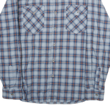 WRANGLER Mens Blue & Orange Checked Long Sleeve Shirt L Casual Cotton