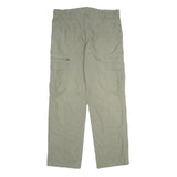 CHAMPION Mens Cotton Beige Regular Fit Cargo Trousers W36 L32 Casual Utility
