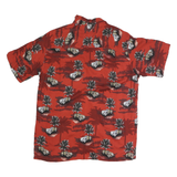 IMPRINTS Mens Red Hawaiian Shirt M Cotton Short Sleeve Button Pocket