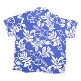 FLY SURF Mens Blue & White Hawaiian Shirt XL Cotton Blend Short Sleeve Casual