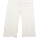 Womens White Regular Fit Straight Cotton Jeans W31 L26 Zip Closure Casual