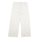 Womens White Regular Fit Straight Cotton Jeans W31 L26 Zip Closure Casual