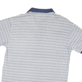 NAUTICA Mens Blue & White Check Short Sleeve Polo Shirt L Cotton Blend Casual