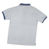 NAUTICA Mens Blue & White Check Short Sleeve Polo Shirt L Cotton Blend Casual