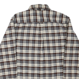 JACHS Mens Brown & Grey Check Shirt L Button Down Cotton Blend Casual Shirt