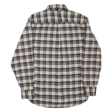JACHS Mens Brown & Grey Check Shirt L Button Down Cotton Blend Casual Shirt