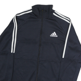 ADIDAS Mens Navy Blue Jacket M Polyester Zip Athletic Sportswear