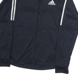ADIDAS Mens Navy Blue Jacket M Polyester Zip Athletic Sportswear