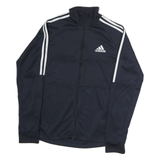 ADIDAS Mens Navy Blue Jacket M Polyester Zip Athletic Sportswear