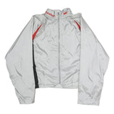 ASICS Mens White & Red Sports Track Jacket M Polyester Zip Collar Athletic Fit