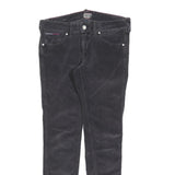 TOMMY HILFIGER Mens Cotton Blend Black Slim Skinny Trousers W29 L30 Casual