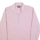 DKNY Mens Pink Slim Fit Shirt L Cotton Blend Formal Button Down Long Sleeve