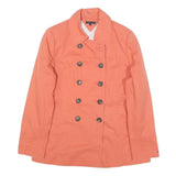 TOMMY HILFIGER Womens Coral Button Jacket L Cotton Blend Double Breasted