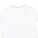 NIKE Womens White Short Sleeve Crew Neck T-Shirt L Athletic Activewear