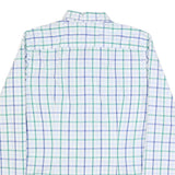 TOMMY HILFIGER Mens White Green & Blue Check Shirt M Classic Button Down Cotton