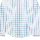 TOMMY HILFIGER Mens White Green & Blue Check Shirt M Classic Button Down Cotton