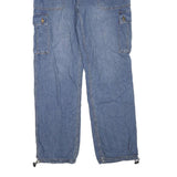 SIMPLE SOCIETY Womens Jeans Blue Regular Straight Denim Medium W34 L32 Cargo