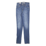 LEVI'S 721 Womens Slim Blue Denim Medium W23 L28 Zip Jeans Stretch
