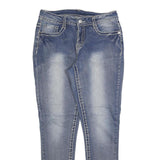 FADED GLORY Womens Slim Blue Denim Light W28 L30 Slim Fit Jeans Zip Closure
