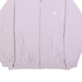 ADIDAS Womens Lilac Zip Jacket UK 18 Nylon Track Classic Casual Sportswear