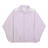 ADIDAS Womens Lilac Zip Jacket UK 18 Nylon Track Classic Casual Sportswear