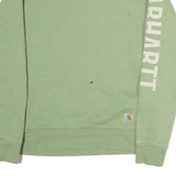 CARHARTT Womens Green Cotton Crew Neck S Print Logo Sleeve Sweatshirt