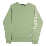 CARHARTT Womens Green Cotton Crew Neck S Print Logo Sleeve Sweatshirt