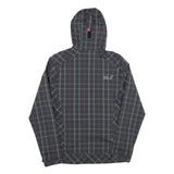 JACK WOLFSKIN Womens Black & Grey Checked Outdoor Jacket UK 10 Polyester Blend