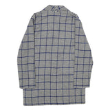 MICHAEL LEWIS Womens Blue & Black Check Jacket XL Wool Blend Classic Tailored