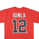PUMA Mens Red Calgary Flames Iginla Graphic T-Shirt L Short Sleeve Crew Neck