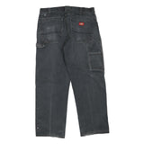 DICKIES Mens Regular Fit Black Denim W34 L28 Workwear Zip Closure Jeans