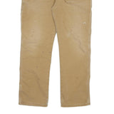 DICKIES Mens Cotton Blend Beige Regular Straight Trousers W38 L30 Workwear