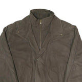 WILSON Mens Brown Leather Jacket XL Zip Plain Casual Classic Outerwear