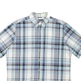 NAUTICA Mens Blue & Grey Check Shirt XL Short Sleeve Cotton Blend Casual