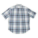 NAUTICA Mens Blue & Grey Check Shirt XL Short Sleeve Cotton Blend Casual