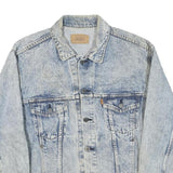 LEVI'S Womens Blue Denim Jacket L Cotton Blend Button Closure Classic