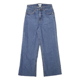 H&M Womens Relaxed Blue Denim Raw Hem Wide-Leg Jeans W27 L27 Relaxed Fit