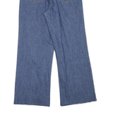 H&M Womens Relaxed Blue Denim Raw Hem Wide-Leg Jeans W27 L27 Relaxed Fit