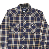 WRANGLER Mens Blue & Brown Check Shirt L Classic Cotton Blend Western Style