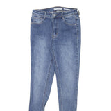 ZEBRA Womens Blue Slim Skinny Denim Light W28 W25 Jeans Cotton Blend Zip