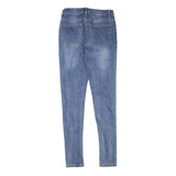ZEBRA Womens Blue Slim Skinny Denim Light W28 W25 Jeans Cotton Blend Zip