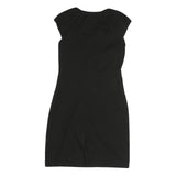 MONSOON Womens Black Bodycon Polyester Dress Short Sleeve Short UK 12 Elegant