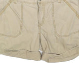 CARHARTT Womens Beige Casual Cotton Blend Shorts L W36 Roll-Up Hem Button