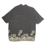 NATURAL ISSUE Mens Black Tropical Print Shirt XL Cotton Casual Summer