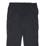 SWITCHER Mens Black Regular Fit Cargo Trousers W38 L29 Zip Closure Polyester
