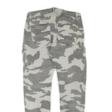 Womens Relaxed Grey & White Camo Button Trousers W30 L28 Casual Cargo Style